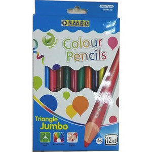 OSMER JUMBO TRIANGLE 12 COLOUR PENCILS
