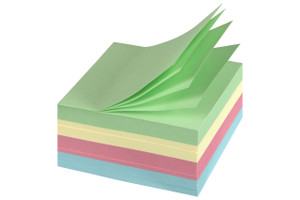 MARBIG PASTEL CUBE NOTES 75 x 75mm 400Sht Assorted