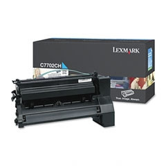 LEXMARK C7702CH ORIGINAL CYAN PREBATE TONER CART 10K Suits C772