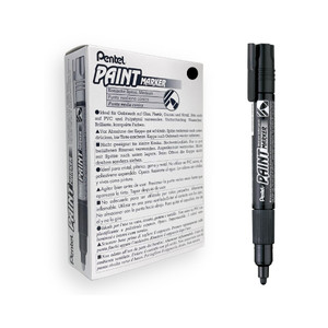Pentel MMP20 Paint Marker Medium Bullet 3.0mm Black, Box of 12