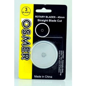 OSMER ROTARY WHEEL CUTTER BLADE 45MM Pack of 3 blades