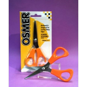 OSMER SCISSORS - CARDED Red Handle 140mm
