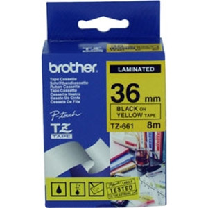 BROTHER TZE-661 PTOUCH TAPE 36mm x 8mtr Black On Yellow