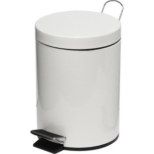 COMPASS PEDAL BIN ROUND 5lt White Powder Coat