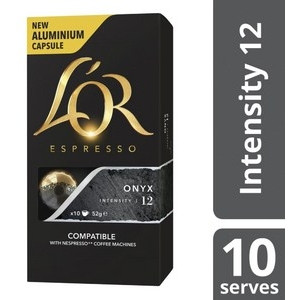 LOR ESPRESSO COFFEE PODS Onyx Intensity 12, Pk10
