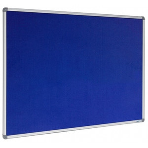 Visionchart Felt Pinboard 900x900mm Aluminium Frame Royal Blue