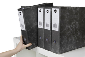 MARBIG LEVER ARCH BOX FILE Mottle Board Black