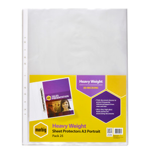 MARBIG SHEET PROTECTOR A3 LOW GLARE PORTRAIT PK25