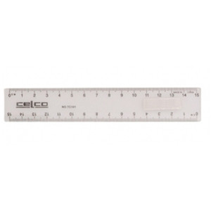 CELCO T101 PLASTIC RULER 15cm Clear