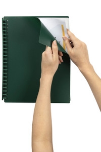 DISPLAY BOOK A4 REFILLABLE PP 20 POCKETS BOTTLE GREEN