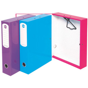 MARBIG HEAVY DUTY BOX FILE 75MM Summer Colour Blue