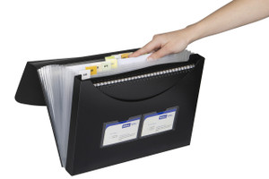 MARBIG EXPANDING FILE WITH STORAGE BOX BLACK