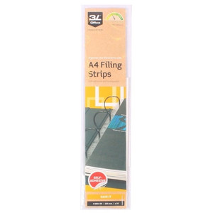 3L Self-adhesive Filing Strips, Permanent, A4, Pack of 50 (8804-50)