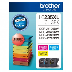BROTHER LC-235XL ORIGINAL VALUE PACK C/M/Y 1.2K Suits Brother DCP J4120DW / MFC J4620DW / MFC J5320DW / MFC J5720DW