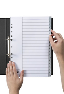 MARBIG ALPHABETICAL DIVIDERS Foolscap PP A-Z Grey