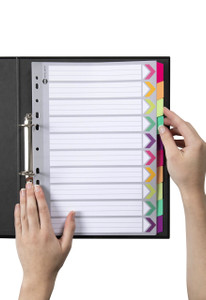 MARBIG DIVIDERS REINFORCED BOARD FLUORO A4 10TAB