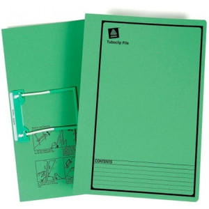 AVERY TUBECLIP FILES Foolscap Green Printed Black Bx20