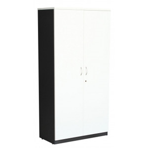 FOI FULL DOOR BOOK CASE White/Ironstone 900x450x1800mm