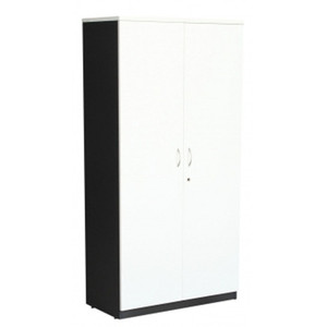 FOI HALF DOOR BOOK CASE White/Ironstone 900x450x1800mm