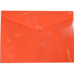 Osmer Plastic Document Wallet with Button Closure A4, Orange