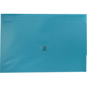 Osmer Plastic Document Wallet with Velcro Seal Foolscap, Teal Green
