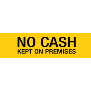 APLI SELF ADHESIVE SIGN No Cash Yellow *** While Stocks Last ***