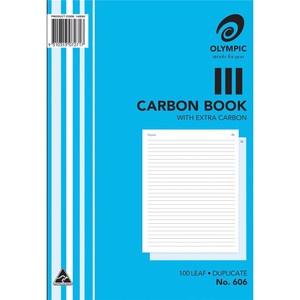 OLYMPIC RULED CARBON BOOKS 606 Dup 250x200mm
