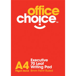 OFFICE CHOICE EXECUTIVE Writing Pad A4 White Pack of 10 70GSM 70 sheets 
 ** While Stocks Last **
