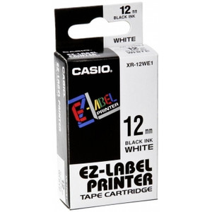 CASIO TAPES EZ - LABEL PRINTER CARTRIDGE 12mm Black on White