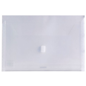 Osmer Plastic Document Wallet with Velcro Seal Foolscap,  Clear