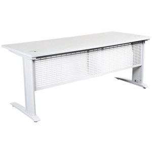 SUMMIT DESK COMPLETE White Frame Modesty Panel 1800mm White Top