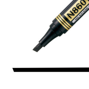 Pentel N860 Permanent Marker Chisel Point 1.5-4.5mm Black, Each