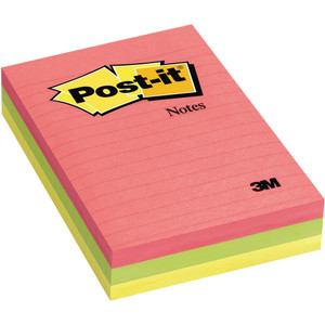Post-It 660-3AN Notes 98x149mm Lined Capetown Pack of 3