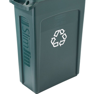 RUBBERMAID SLIM JIM BIN 87LT Venting Channels Grey (Lid not Included)