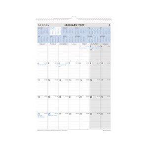 COLLINS CALENDAR WALL PLANNER Wiro 12 Month 300x432mm (Pre-Order Now for 2027) ** ETA 30/9/2026 **