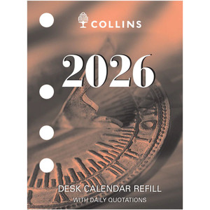 COLLINS DESK CALENDAR REFILLS Day to Page Side Opening (2026 - Clearance - While Stocks Last)