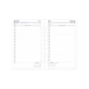 DEBDEN DAYPLANNER DESK EDITION REFILLS - 7 RING 2 Pages Per Day Dated (1 year) (Pre-Order Now for 2027) ** ETA 30/9/2026 **