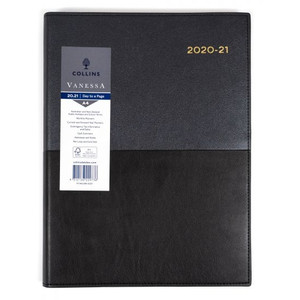 COLLINS VANESSA FINANCIAL YEAR DIARY #145 A4 1 Day To Page 30min Appoint. Black (2025-2026)