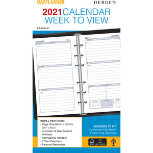 DEBDEN DAYPLANNER PERSONAL EDITION REFILLS - 6 RING Weekly Dated (1 Year) (Sold Out for 2024)