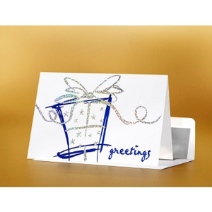 SEASON'S GREETING CARD Christmas Present 183mm x 127mm, Pk100