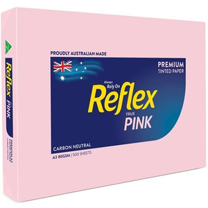 REFLEX TINTS COPY PAPER 80GSM A3 Pink 161568 (Replaced by AUP-ROPA3500PIN)