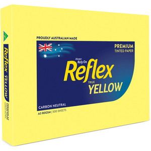 REFLEX TINTS COPY PAPER 80GSM A3 Yellow 
161570