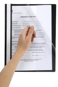 MARBIG A4 DELUXE PP FLAT FILES (CLEAR FRONT) Black