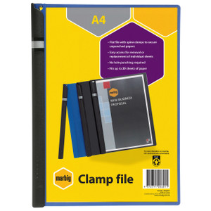 MARBIG CLAMP FILES A4 Blue