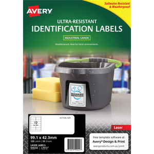 Avery 959242 Ultra Heavy Duty Industrial Labels White L7913 (120 Labels)