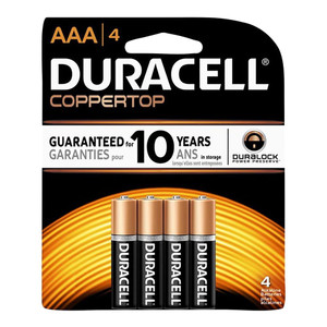 DURACELL COPPERTOP BATTERY AAA Card of 4