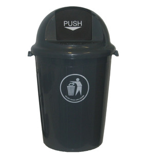 ITALPLAST Heavy Duty Swing Top Bin 80 Litre - Grey, Each