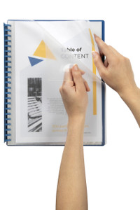 MARBIG REFILLABLE DISPLAY BOOKS Clear Front Blue Back A4 20 Pocket