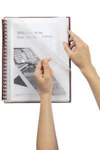 MARBIG REFILLABLE DISPLAY BOOKS Clear Front Maroon Back A4 20 Pocket