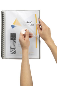MARBIG REFILLABLE DISPLAY BOOKS Clear Front Grey Back A4 20 Pocket